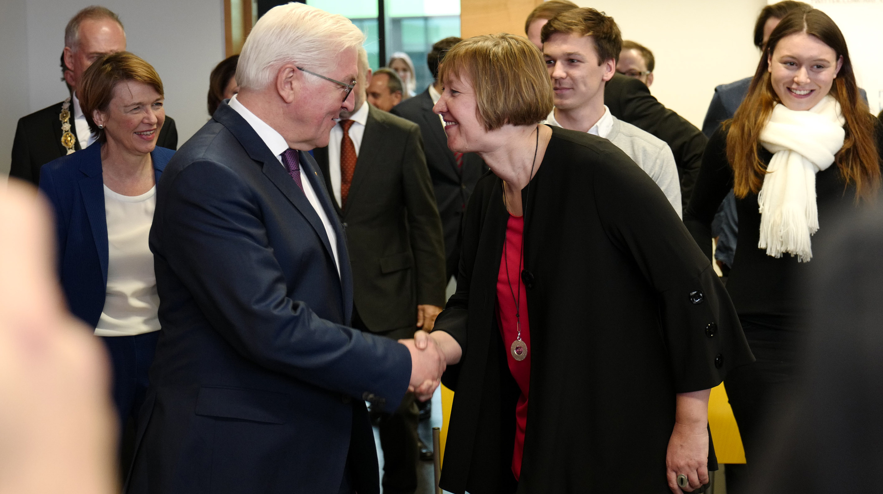 HOHER BESUCH: Bundespräsident Frank-Walter Steinmeier an der JGU.